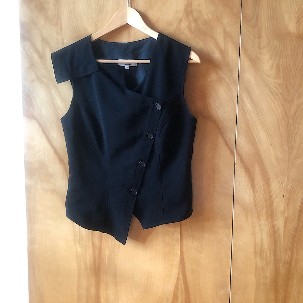 Ivan Grundahl of Copenhagen asymmetrical black formal vest IT38/small